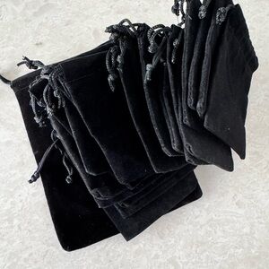 Set of Black Velvet Drawstring Bags